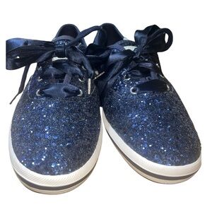 Keds x Kate Spade Champion Navy Glitter Sneakers - Size 8.5